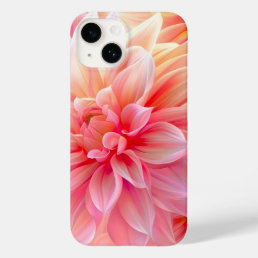 Peach Blush Dahlia Blossom Case-Mate iPhone 14 Case