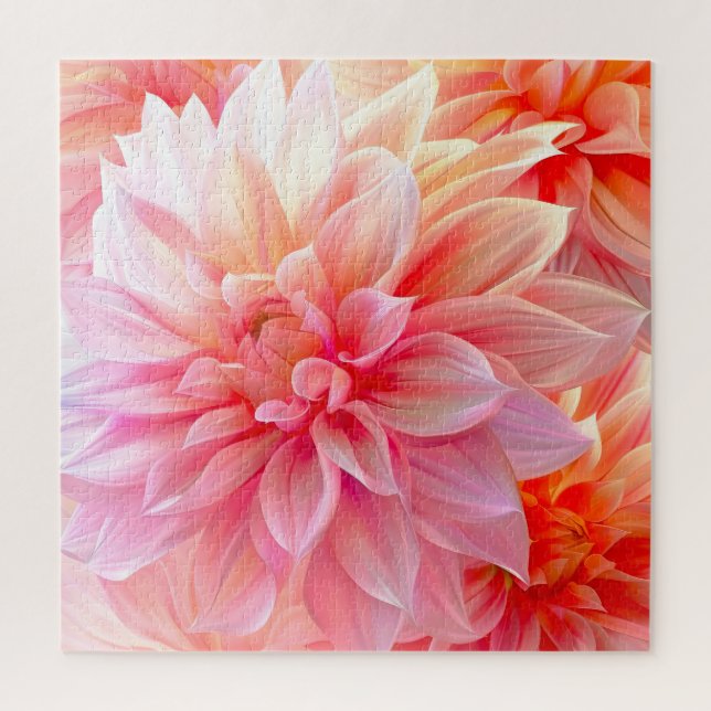 Peach Blush Dahlia Blossom Jigsaw Puzzle (Vertical)