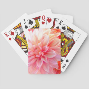Peach Blush Dahlia Blossom Poker Cards