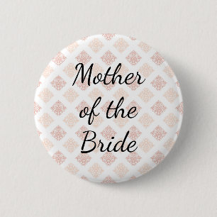 Peach Blush Damask Mother of the Bride Button