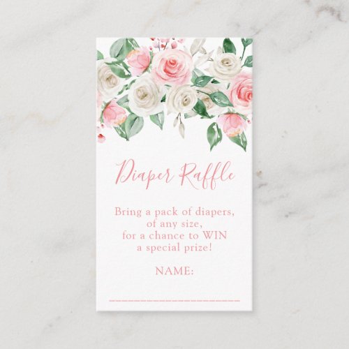 Peach Blush Floral Baby Shower Enclosure Card