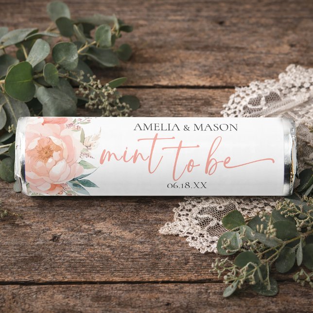 Peach Blush Floral 'Mint To Be' Wedding  Breath Savers® Mints (Peach Blush Floral 'Mint To Be' Wedding Breath Savers® Mints)