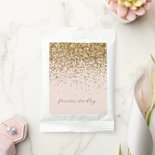 Peach Blush Gold Glam Glitter Wedding Margarita Drink Mix