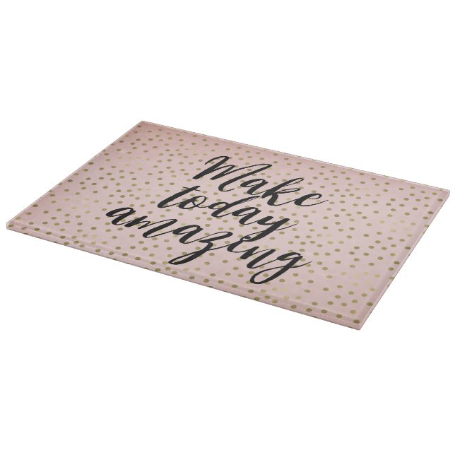 Peach Blush Gold Inspirational Amazing Cutting Board (Corner)
