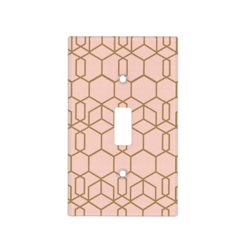 Peach Blush  Gold Modern Boho Geometric Glam Light Switch Cover