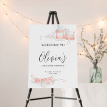Peach Blush Lingerie Bridal Shower Welcome