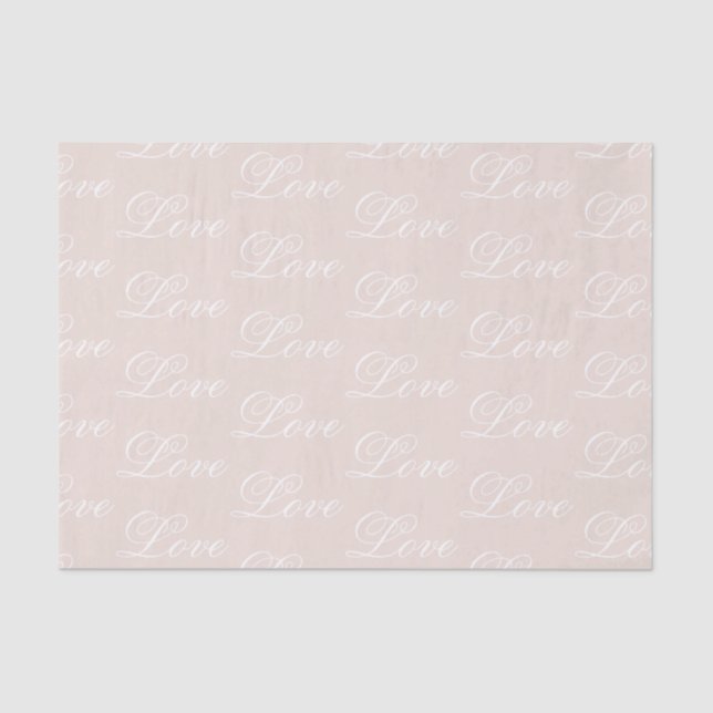 Peach Blush Love Always Wedding Tissue Paper (Front)