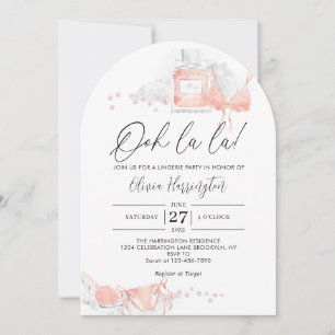 Peach Blush Ooh la la Lingerie Bridal Shower Arch Invitation