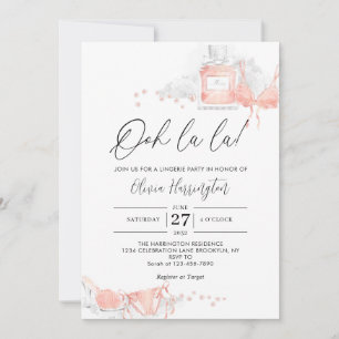 Peach Blush Ooh la la Lingerie Bridal Shower Invitation