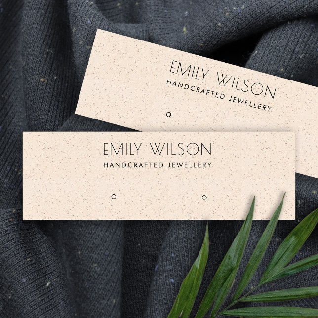 PEACH BLUSH PINK CERAMIC STUD EARRING DISPLAY LOGO MINI BUSINESS CARD (Creator Uploaded)