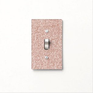 Peach Blush Pink Glitter Light Switch Cover