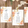 Peach, Blush Seating Plan Cards with Guest Names