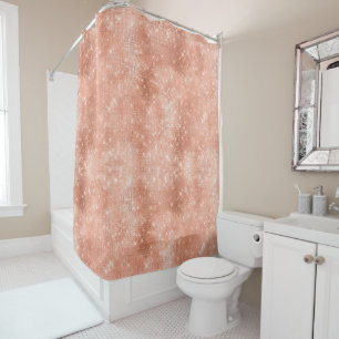 Peach Blush Sparkle Shower Curtain
