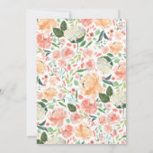 Peach Blush Watercolor Floral Bridal Shower Invitation (Back)