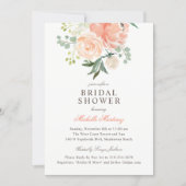 Peach Blush Watercolor Floral Bridal Shower Invitation (Front)