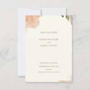 Peach Blush Watercolour Scottish Wedding Save The Date