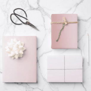 Peach Blush White Wedding Wrapping Paper Sheets