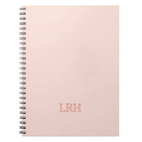 Peach Boho Double Layer Font Initial Monogram  Notebook
