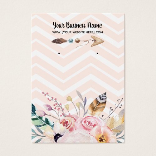 Peach Boho Flowers Arrow Earring Display Cards