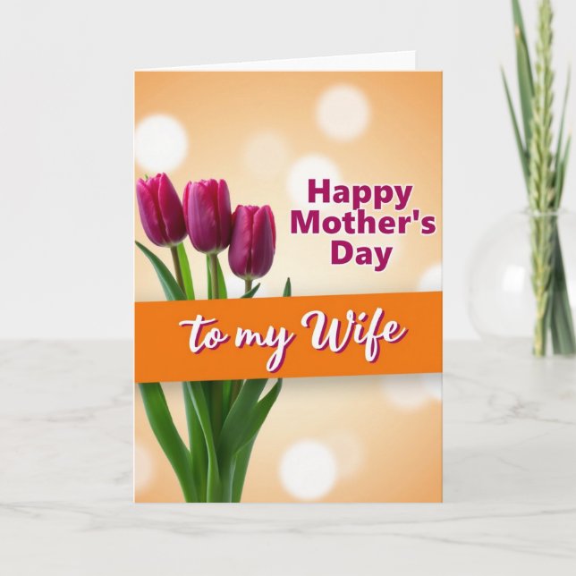 Peach Bokeh Mothers Day Card (Front)