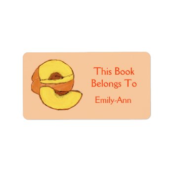 Peach Book Label by Brookelorren at Zazzle
