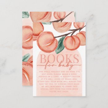 Peach Book Request For Baby Card Insert by PerfectPrintableCo at Zazzle