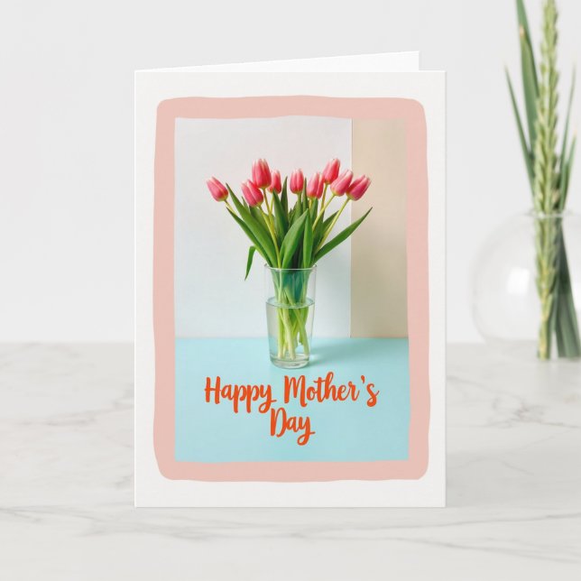 Peach Border Mothers Day Card (Front)