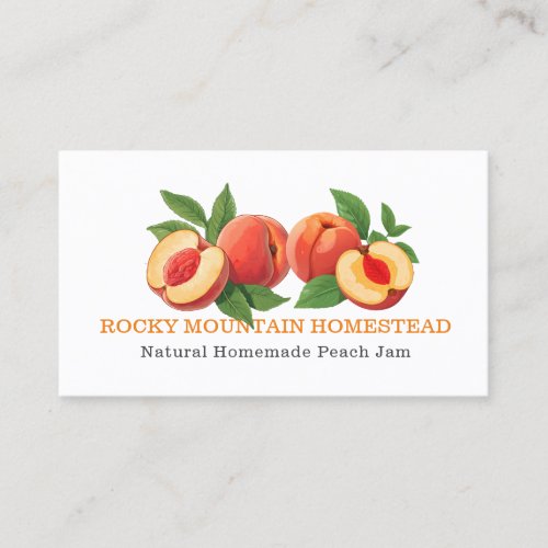 Peach Botanical Illustration Business Card