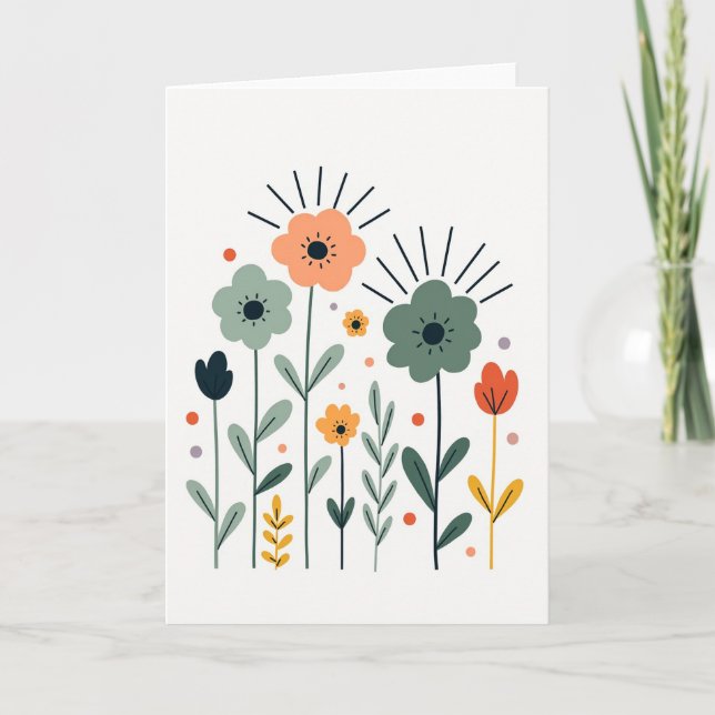 Peach Botanical Mothers Day Card (Front)