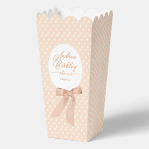 Peach Bow Baby Shower Favor Boxes