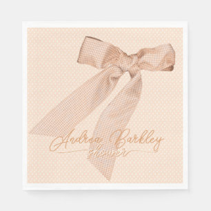 Peach Bow Baby Shower Napkins