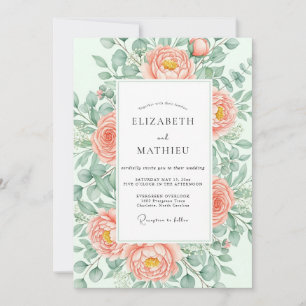 Peach Breathtaking Botanical Wedding Invitation