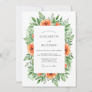 Peach Breezy Summer Wedding Invitation