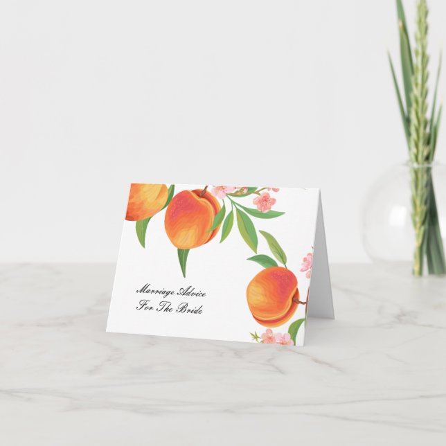 PEACH BRIDAL SHOWER ADVICE CARD (Front)
