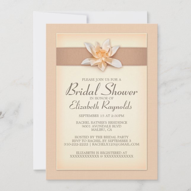 Peach Bridal Shower Invitations (Front)