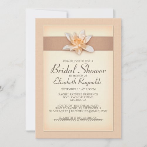 Peach Bridal Shower Invitations
