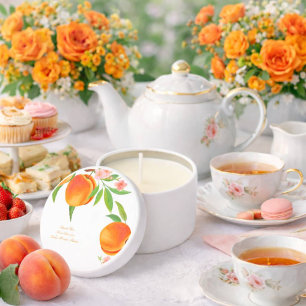 PEACH BRIDAL SHOWER MINI CANDLE FAVORS