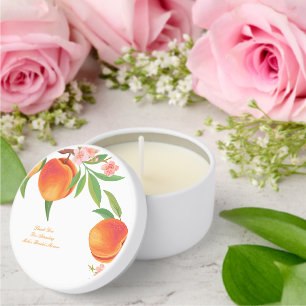 PEACH BRIDAL SHOWER MINI CANDLE FAVORS