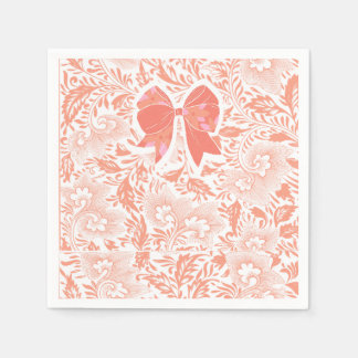 Peach bridal shower napkins