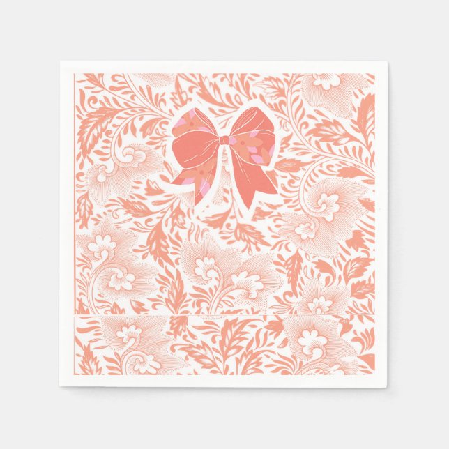 Peach bridal shower napkins (Front)