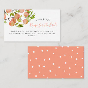 Peach Bridal Shower Recipe Request Enclosure Card
