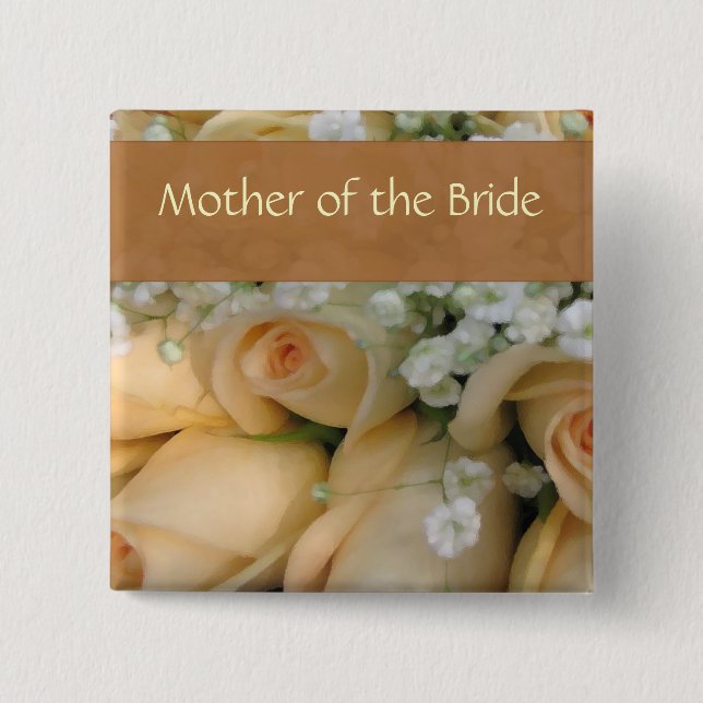 Peach Bride Wedding Pin - Customized (Front)