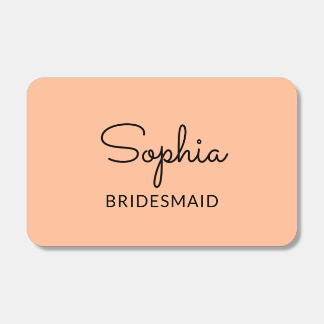 Peach Bridesmaid Wedding Favor Matchboxes (Front)