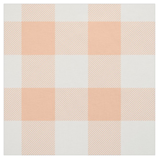 Peach Buffalo Check Pattern Fabric (Swatch)