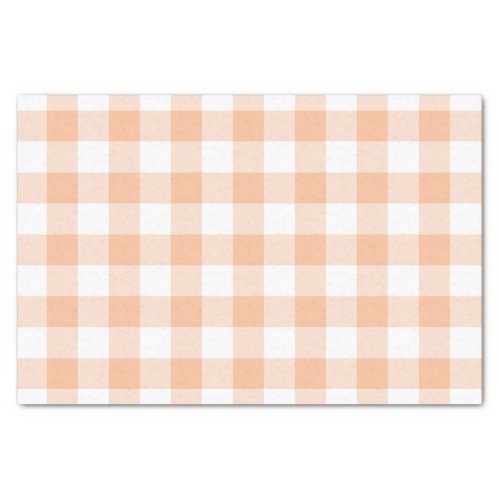 Peach Buffalo Check Pattern Tissue Paper