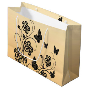 Peach Butterfly Garden Large Gift Bag
