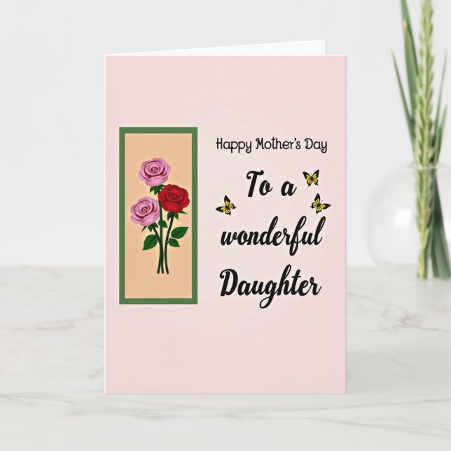 Peach Butterfly Mothers Day Card (Front)