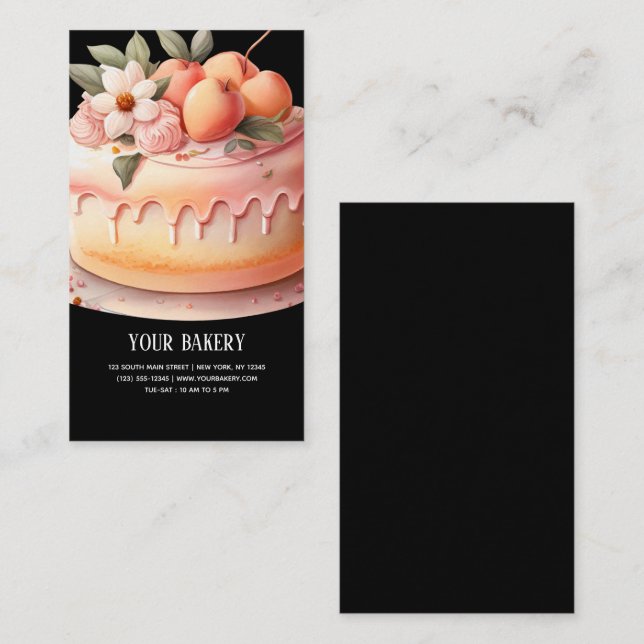Peach Cake business card (Front/Back)