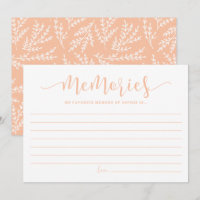 Peach Calligraphy Favorite Memory of the Bride