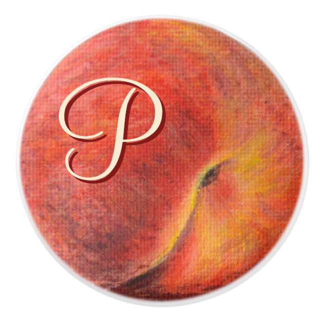 Peach Ceramic Knob Pull (Front)